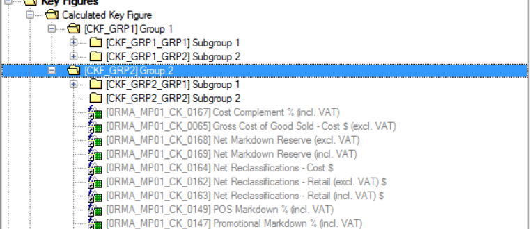 Hierarchical Display of Calculated.
