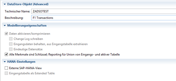 SAP HANA – Advanced DSO Features