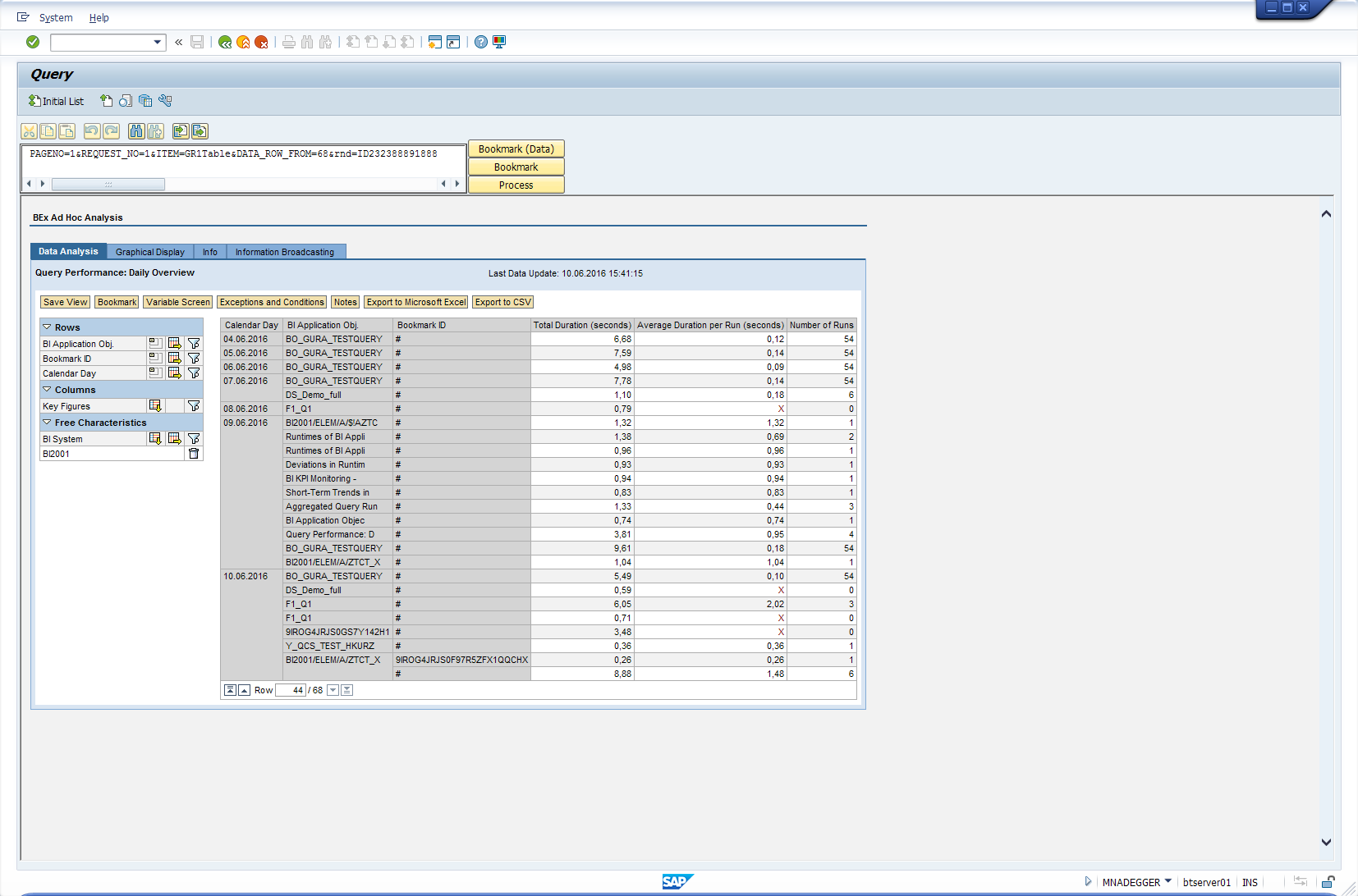 Enhance technical content with BEx 7.x Bookmark calls