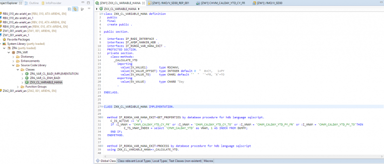 SAP HANA Exit Variables.