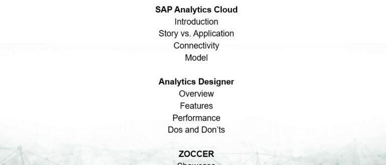 SAC Analytics Cloud. Die Agenda des SAP Online Track Munich and Vienna 2020.