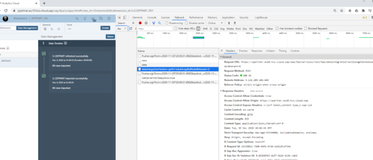 Trigger SAP Analytics Cloud.