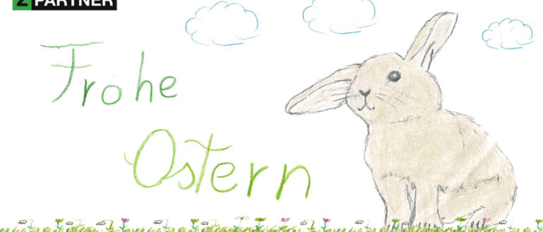 Frohe Ostern @ZPARTNER. Ostern 2021 mit Bild vom Osterhasen