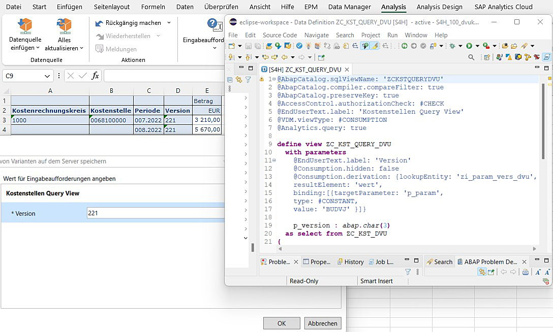 Dynamische Befüllung von Variablen mit ABAP CDS – Query Design Teil 1