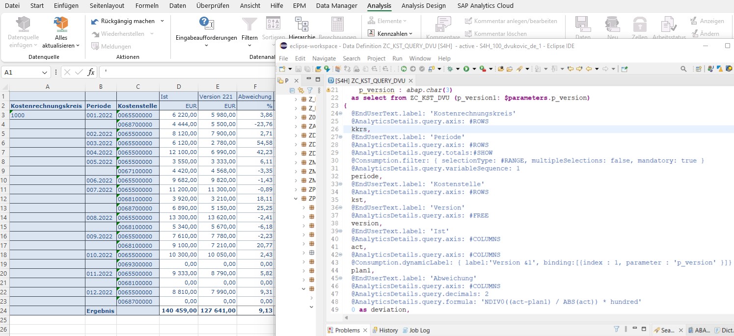 Kennzahlen und Textvariablen mit ABAP CDS-Views – Query Design Teil 2