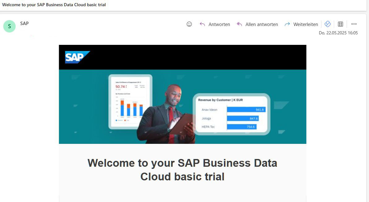 Start unserer Testversion für SAP Business Data Cloud (BDC)